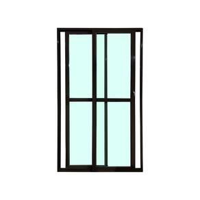 Porta Balcão 2 Folhas Vidro 210x200 Preto Linha 25