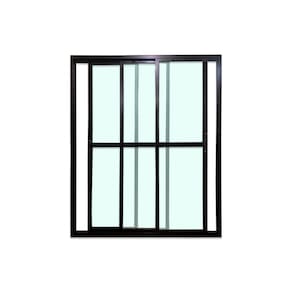 Porta Balcão 3 Folhas Vidro 210x180 Preto Linha 25