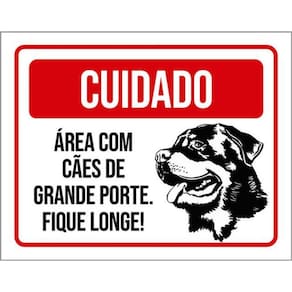 Kit 10 Placa Área Cães Gran Porte Fi Longe 36X46