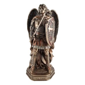 Estátua Do Arcanjo Tríptico São Miguel Resina Fundida
