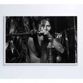 Quadro índio Caçando Na Amazônia Medidas 60x40 Cm Impressão Adesivo Fotográfico
