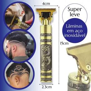 Maquininha Dragão Dourada Para Cortar Cabelo Profissional
