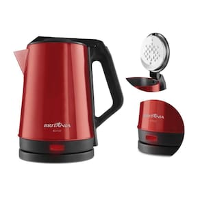 Chaleira Elétrica 1.9l Bch12v Britânia Vermelha Acabamento Em Inox 220v