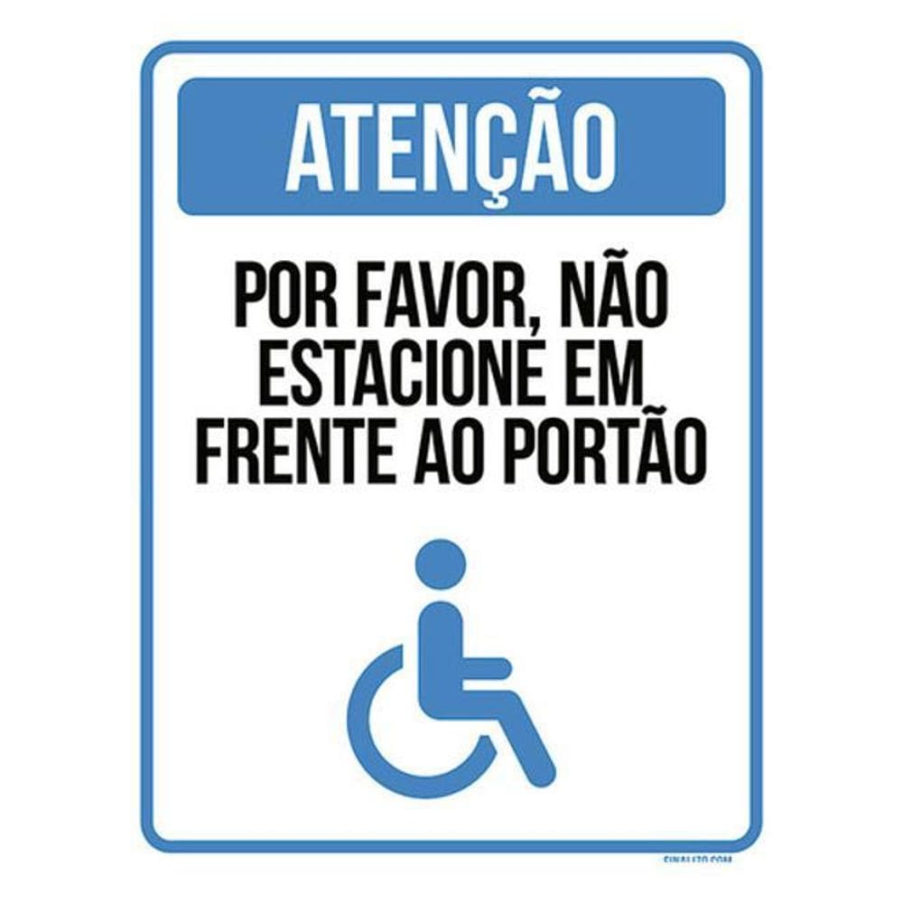 Kit 3 Placa Favor Estacione Portão Preferencial 36X46