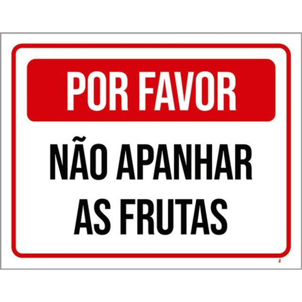 Kit 3 Placas Não Apanhar As Frutas 36X46