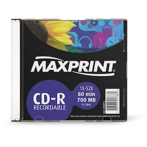 Cd Gravável Cd-R 700 Mb/80 Min-52X Slim