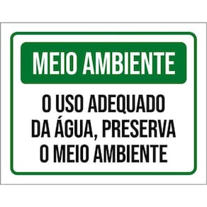 Kit 3 Placas Meio Ambinte Uso Adequado Água Preserva 36X46