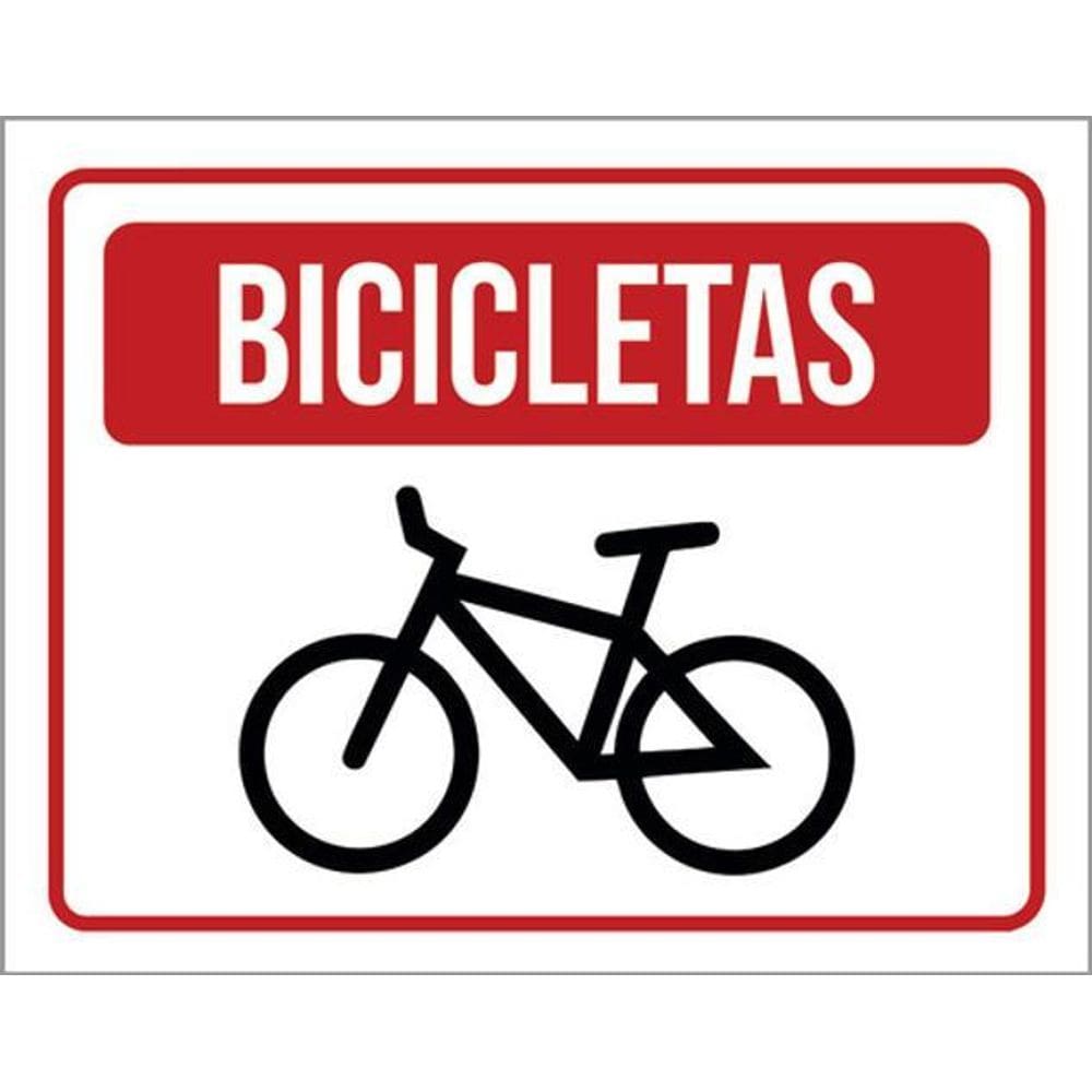 Kit 3 Placas Vermelha Bicicletas 36X46