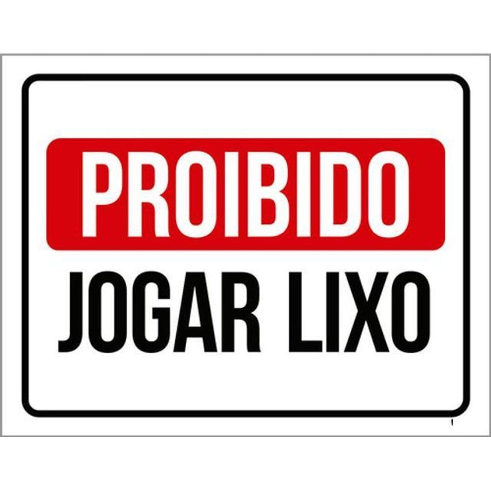 Kit 10 Placas Proibido Jogar Lixo 36X46