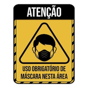 Kit 10 Placas Uso Obrigatório Máscara Nesta Área 36X46