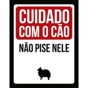 Kit 10 Placas Cuidado Cão Não Pise Nele Lulu 36X46