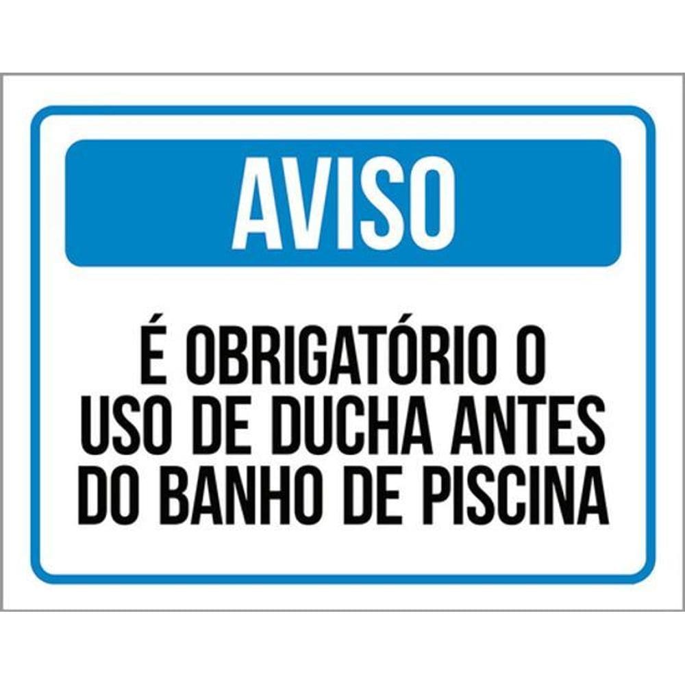 Kit 10 Placas Obrigat;Orio Uso Ducha Banho Piscina 36X46