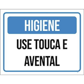 Kit 3 Placas Higiene Use Touca E Avental 36X46