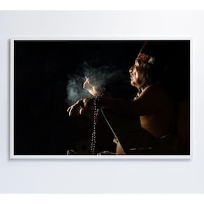 Quadro índio Ritual Amazônia Medidas 90x60 Cm Impressão Adesivo Fotográfico