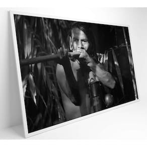 Quadro índio Caçando Na Amazônia Medidas 90x60 Cm Impressão Vidro Acrílico