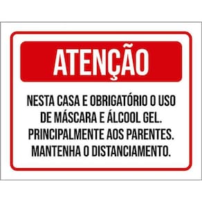 Kit 3 Placas Nesta Casa Obrigatório Máscara 36X46