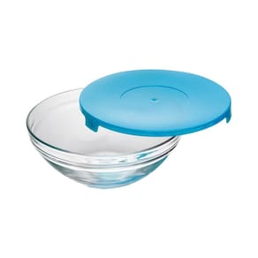 Tigela de Vidro com Tampa Azul 160ml 1 peça - Casambiente