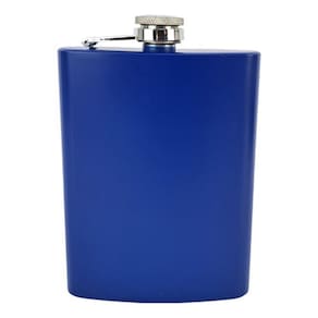 Cantil Inox Azul 240Ml 8 Oz Bebida Whisky Rum
