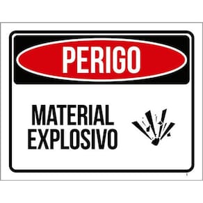 Kit 3 Placas Perigo Material Explosivo 36X46