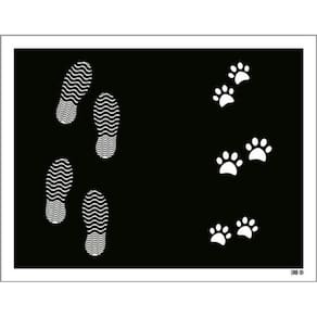 Kit 10 Placas Pegadas E Patinhas Preta Ml2776 36X46