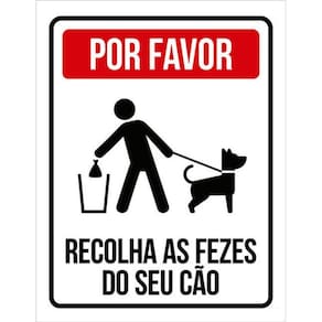Kit 10 Placas Desenho Por Favor Recolha Fezes Seu Cão 36X46