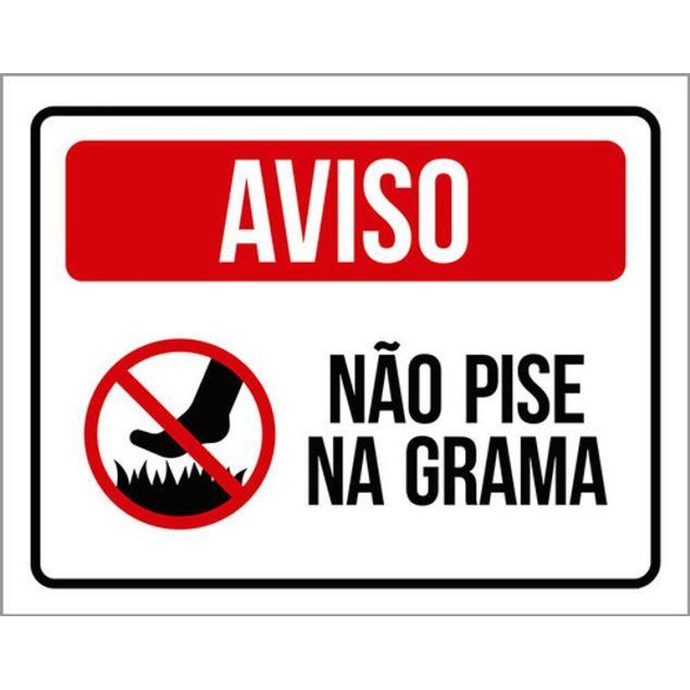 Kit 10 Placas Aviso Não Pise Grama Desenho 36X46