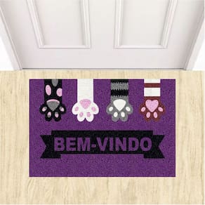Tapete decorativo para pets bem vindo 60X40cm Antiderrapante
