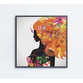 Quadro Desenho Mulher Colorida Medidas 60x60 Cm Impressão Tecido Canvas