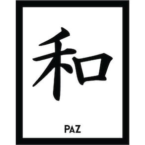 Kit 10 Placas Sinalização - Kanji Paz 36X46