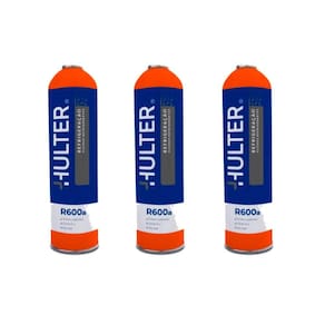Kit 3un Fluído Refrigerante R600A Isobutano ONU 1969 420g Hulter HT6R600ARC