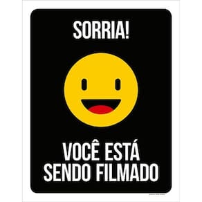 Kit 10 Placas Sorria Você Está Sendo Filmado 36X46