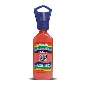 Tinta Dimensional Metallic Relevo 3D 35Ml Vermelho Acrilex