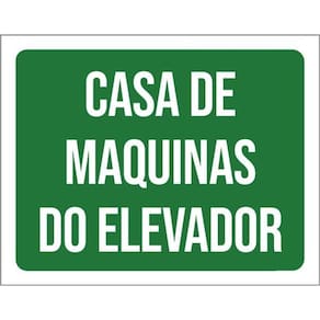 Kit 10 Placas Casa Máquinas Elevador Verde 36X46