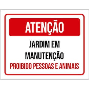 Kit 10 Placas Jardim Manutenção Pessoas Animais 36X46