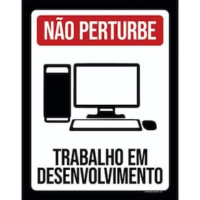 Kit 10 Placas Não Perturbe Trabalho Desenvolvimento 36X46