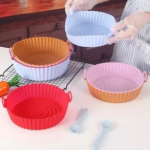 Forma De Silicone Para Air Fryer/ Microondas E Freezer