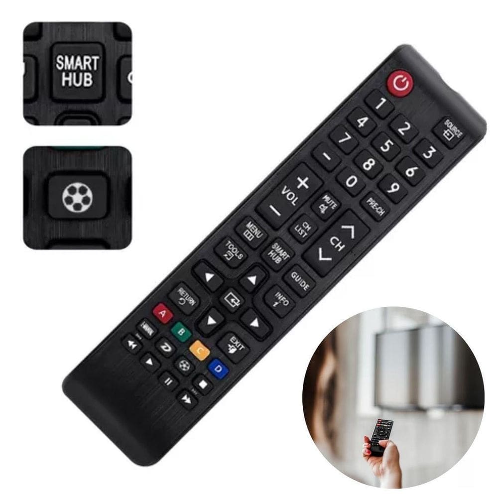 Controle Remoto Universal Tv Smart Tecla Futebol Pilhas +