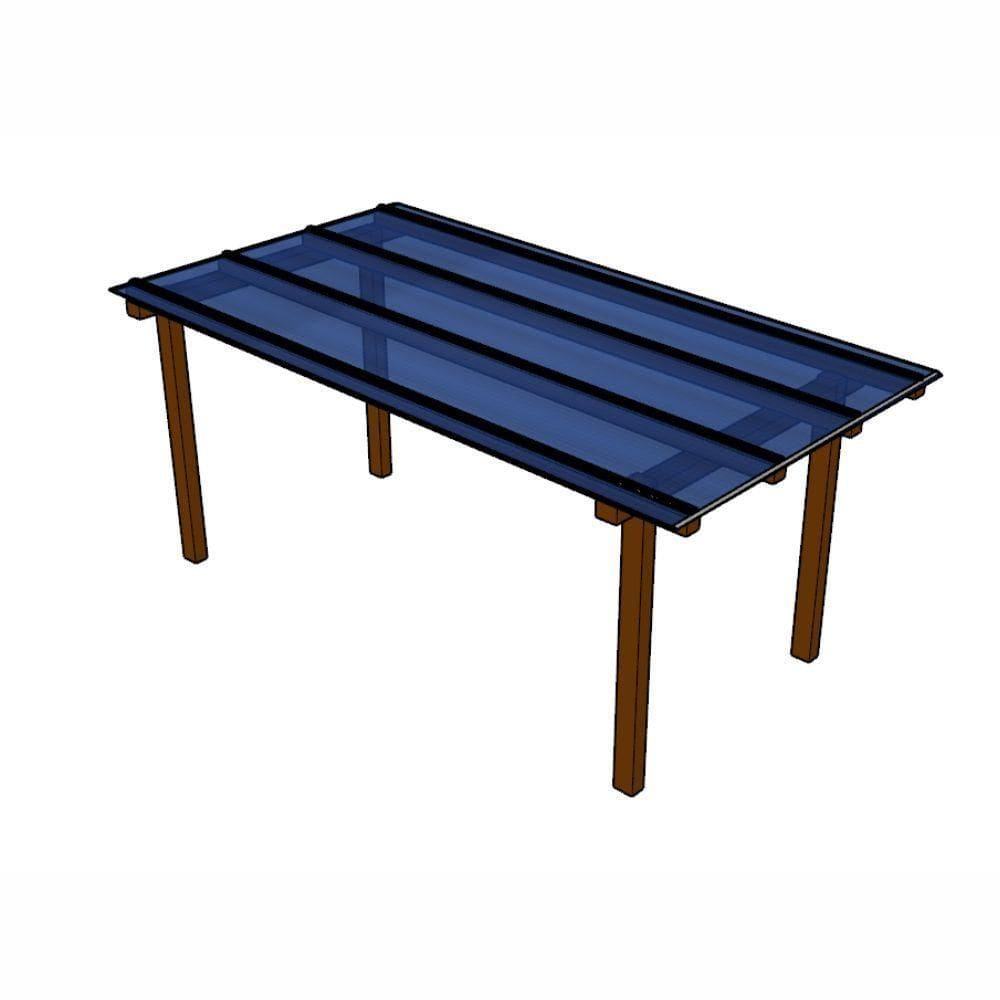 Kit Policarbonato Azul 6mm 2,00m X 6,00m - Perfis Naturais