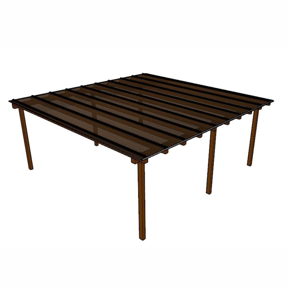 Kit Policarbonato Bronze 6mm 6,00m X 6,00m - Perfis Naturais