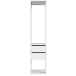 Guarda Roupa Closet 2 Gavetas E Cabideiro Branco 40x45x183cm Modulado