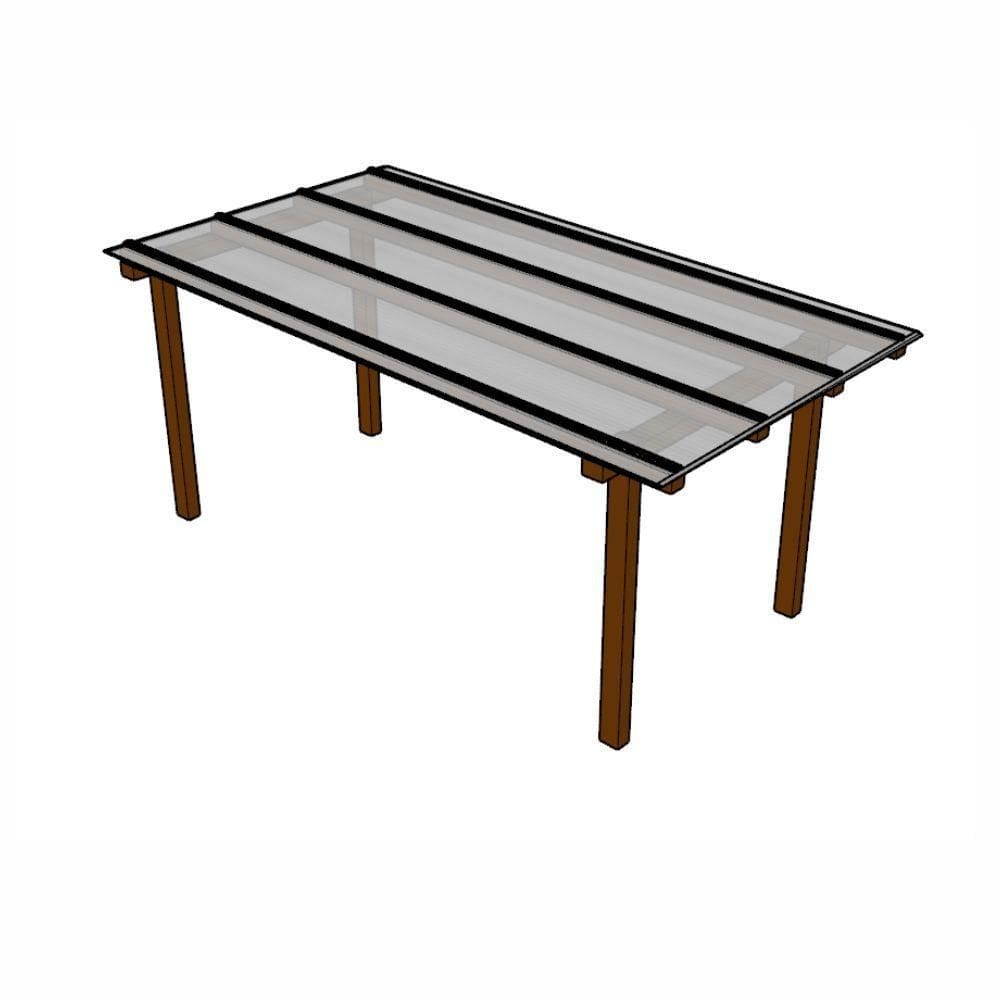 Kit Policarbonato Branco Refletivo 6mm 2,00m X 6,00m - Perfis Naturais