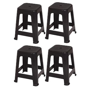 Kit 4 Banquetas Plástica Banquinho Mor 120Kg - Preto