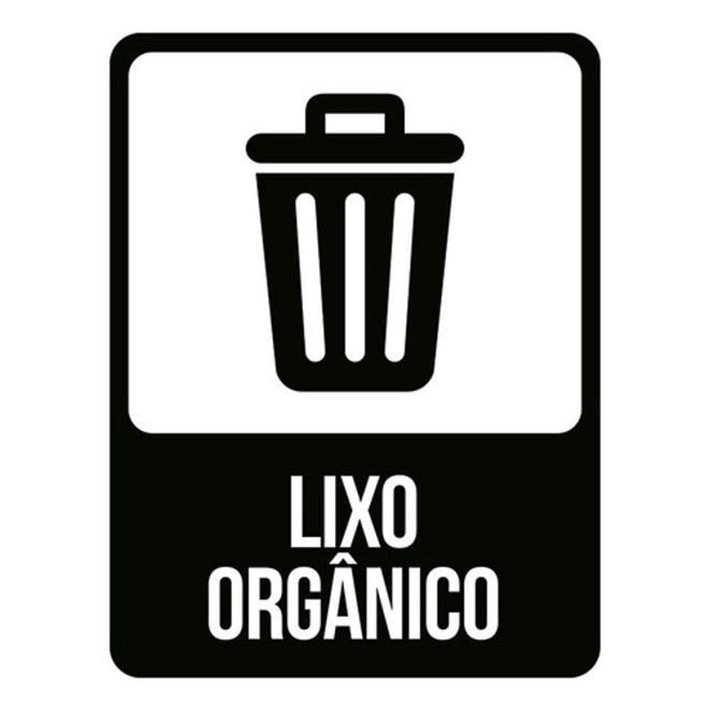 Kit 3 Placas Lixo Orgânico Preto 36X46