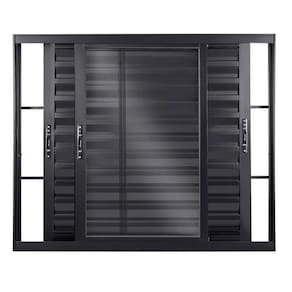 Janela Veneziana de Aluminio de Correr 100x120cm 3 Folhas Topsul Esquadrisul Preto