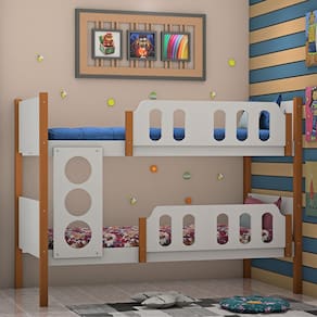 Beliche Infantil Solteiro Ônix - Branco Caramelo - Divaloto Móveis