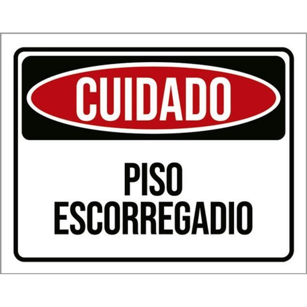 Placa Sinalização - Perigo Piso Escorregadio 36X46