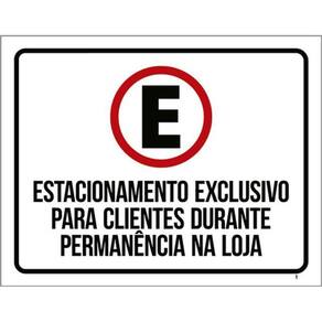 Kit 10 Placa Estacionamento Exclusivo Clientes Loja Hor36X46