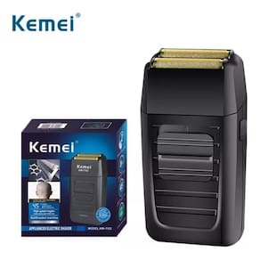 Barbeador Elétrico Recarregável Kemei Km-1102 - Preto 110v/240v