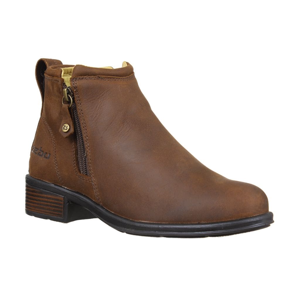 Botina Feminina Couro Marrom Zebu 35198