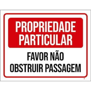 Kit 10 Placa Proprieda Particular Obstruir Passag 36X46